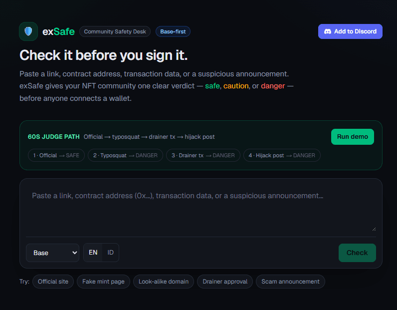 exSafe screenshot