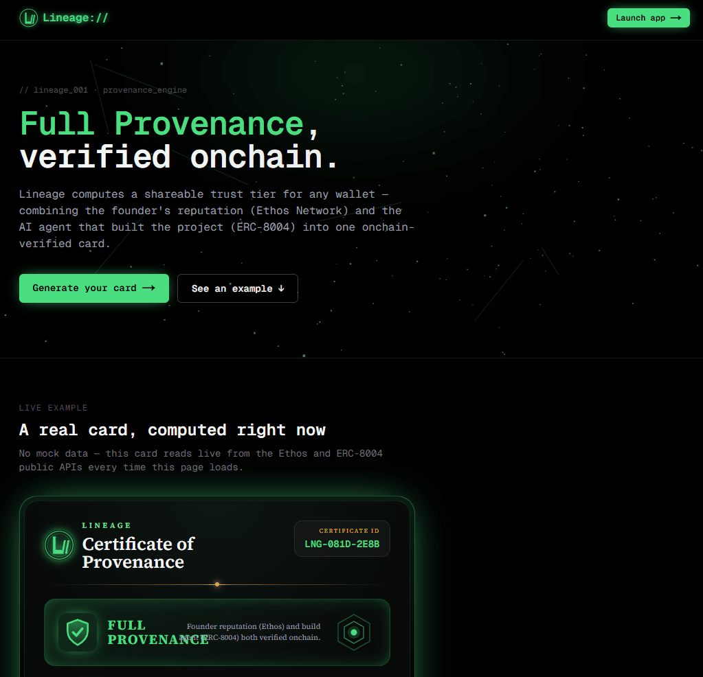 Lineage screenshot